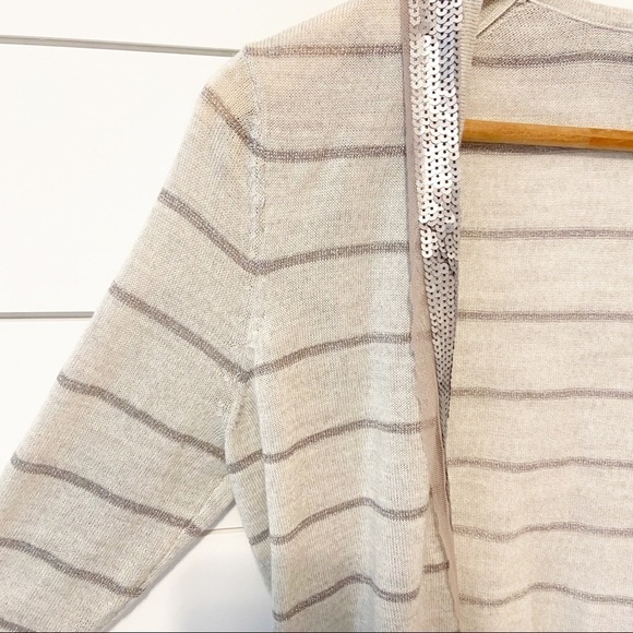 Ann Taylor Loft Stripped Wool Blend Sequin sweater - Picture 7 of 15